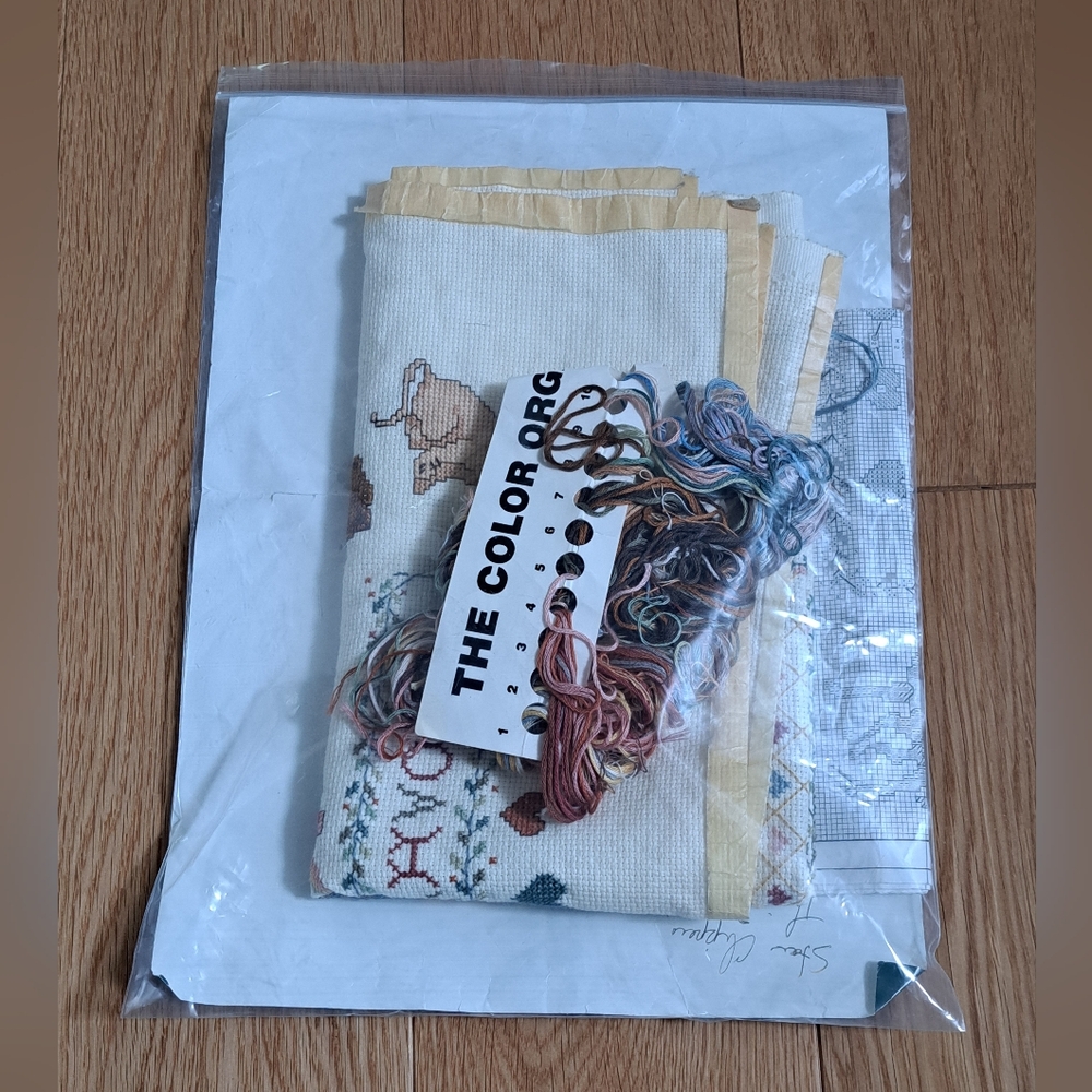 Elsa Williams Two By Two Noah's Ark Sampler Counted Cross Stitch-Started - Picture 3 of 14